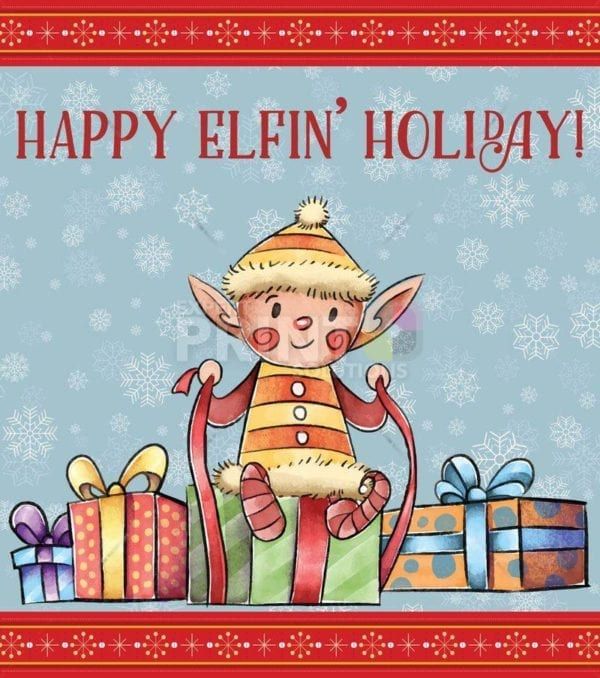 Christmas - Cute Christmas Elf - Happy Elfin' Holiday Dishwasher Sticker