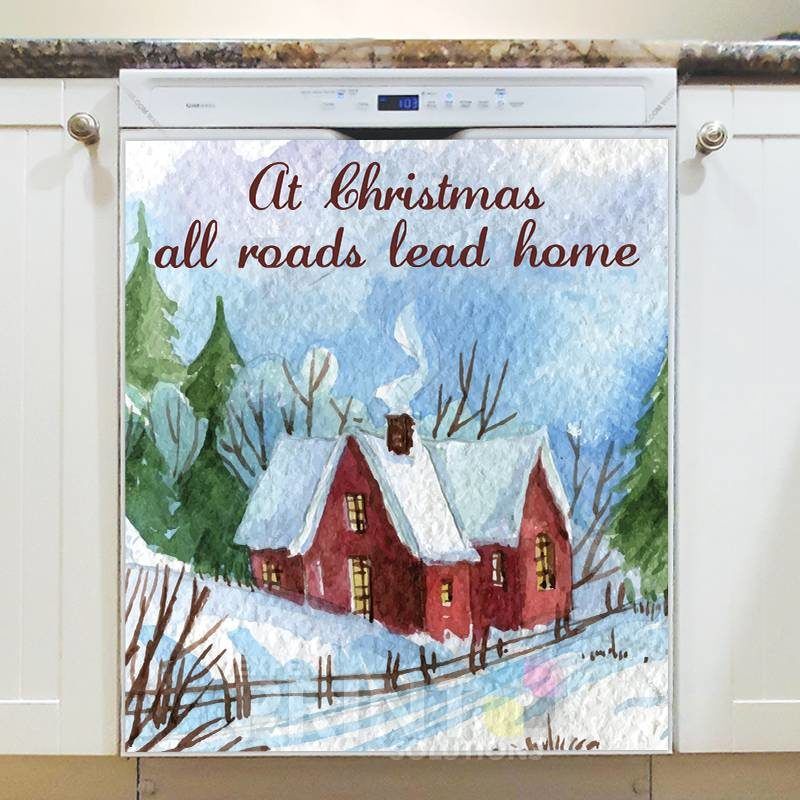 Christmas - At Christmas All Roads Lead Home Dishwasher Sticker