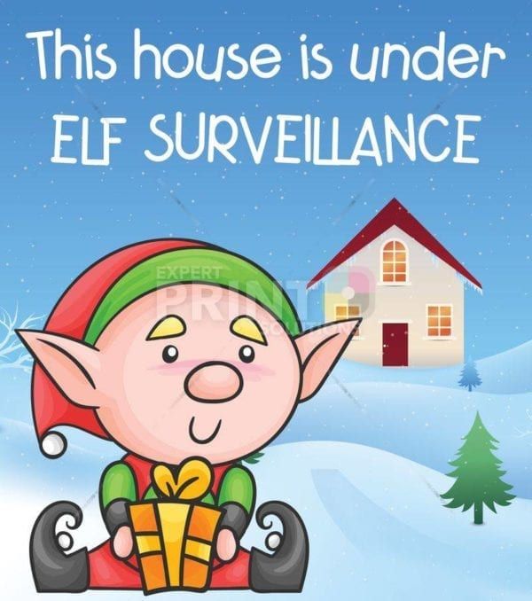 Christmas - This House is Under Elf Surveillance Dishwasher Sticker