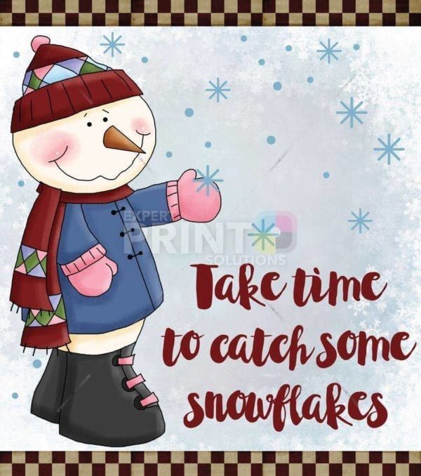 Christmas - Snowman and Snowflakes - Take Time to Catch Some Snowflakes Dishwasher Sticker