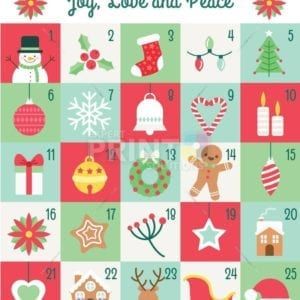Christmas - Christmas Calendar #14 - Joy, Love and Peace Dishwasher Sticker