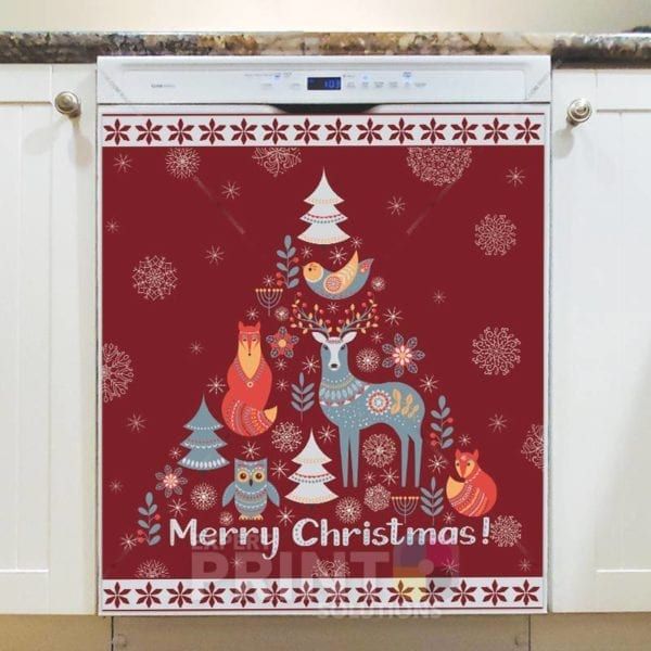 Scandinavian Tale #1 - Merry Christmas Dishwasher Sticker