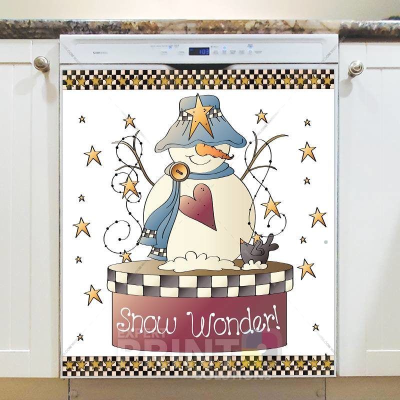 Christmas - Primitive Country Christmas #8 - Snow Wonder Dishwasher Sticker