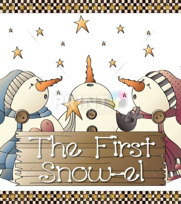 Christmas - Primitive Country Christmas #7 - The First Snow-el Dishwasher Sticker