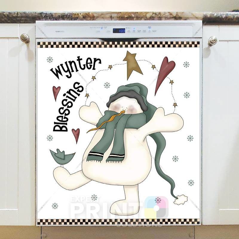 Christmas - Primitive Country Christmas #3 - Wynter Blessins Dishwasher Sticker