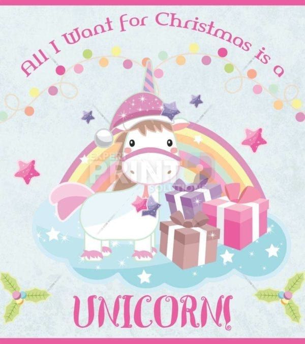 Christmas - All I Want for Christmas is a Unicorn Dishwasher Sticker