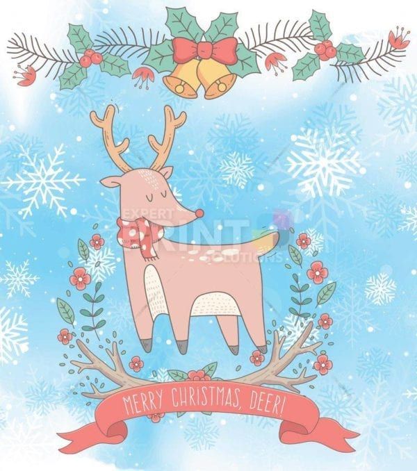 Woodland Christmas #11 - Merry Christmas Deer Dishwasher Sticker