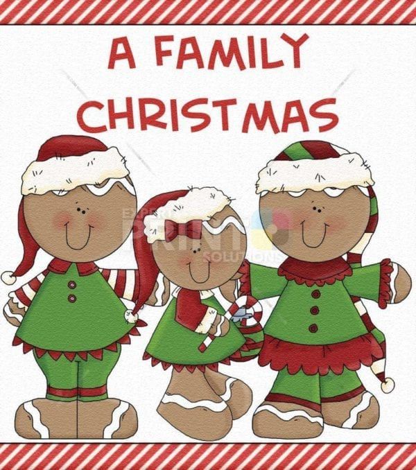 Christmas - Cute Gingerbread Family - A Family Christmas Dishwasher Sticker