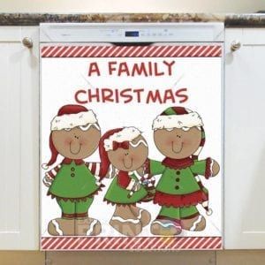 Christmas - Cute Gingerbread Family - A Family Christmas Dishwasher Sticker