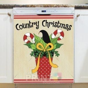 Christmas - Country Christmas Crow Dishwasher Sticker