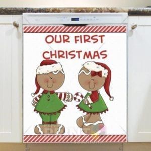 Christmas - Cute Gingerbread Couple - Our First Christmas Dishwasher Sticker