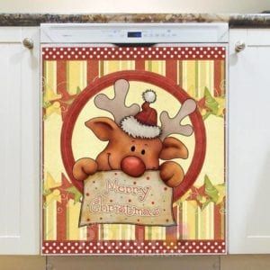 Christmas - Sweet Little Reindeer - Merry Christmas Dishwasher Sticker