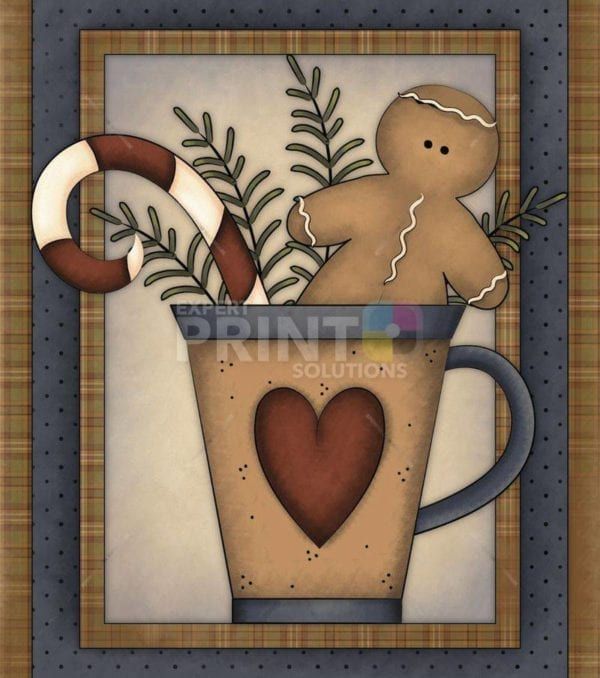 Christmas - A Cup of Gingerbread Man Dishwasher Sticker
