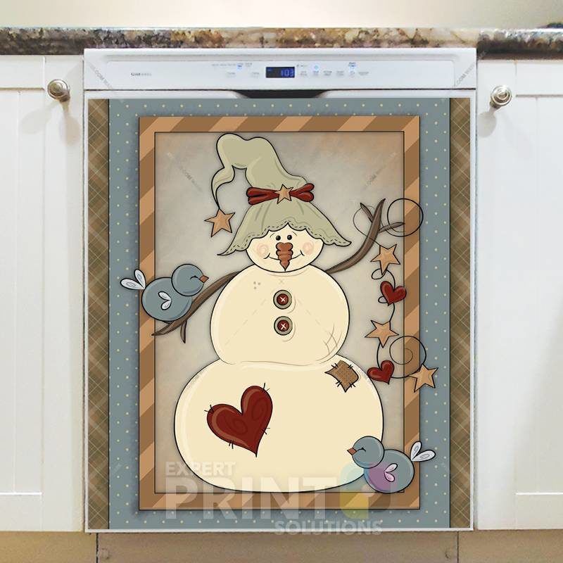 Christmas - Country Snowman Dishwasher Sticker