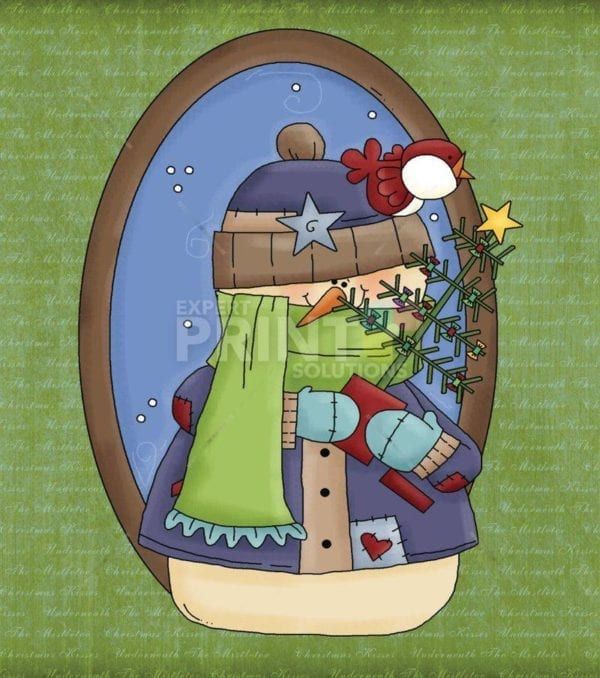 Christmas - Snowman and Birdie Dishwasher Sticker