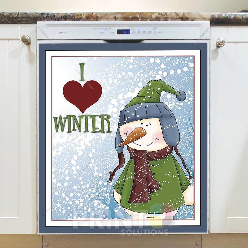 Christmas - I Love Winter Dishwasher Sticker