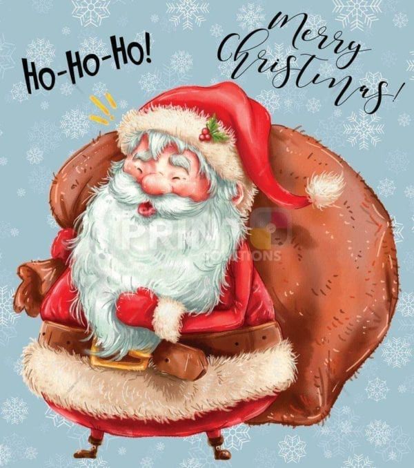 Christmas - Santa with his Bag - Ho Ho Ho Merry Christmas Dishwasher Sticker
