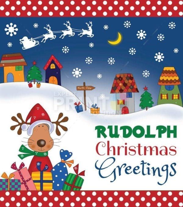 Christmas - Rudolph Christmas Greetings Dishwasher Sticker