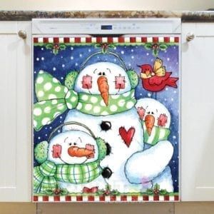 Christmas - 3 Cute Snowmen Dishwasher Sticker
