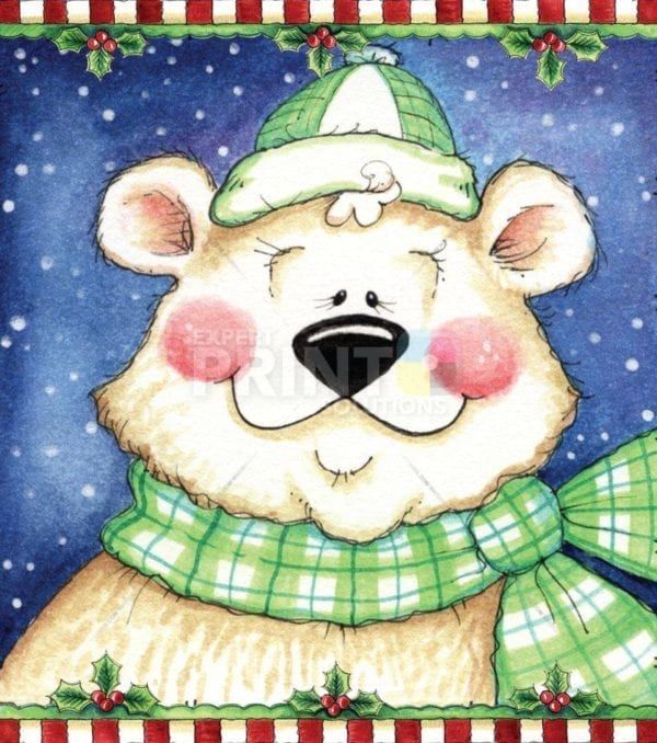 Christmas - Sweet Christmas Polar Bear Dishwasher Sticker