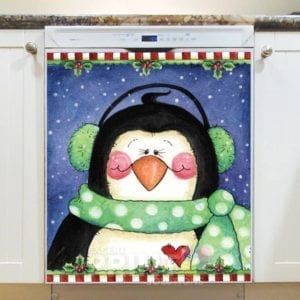 Christmas - Sweet Christmas Penguin Dishwasher Sticker