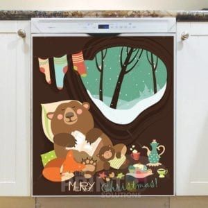 Christmas - Winter Bear Family #2 - Merry Christmas Dishwasher Sticker
