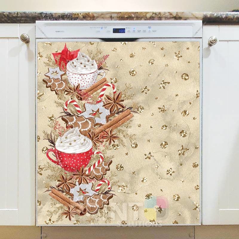 Christmas - Hot Chocolate with Cinnamon Design Dishwasher Sticker