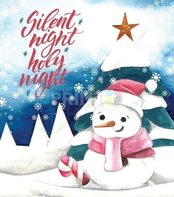 Christmas - Silent Night Holy Night Snowman Dishwasher Sticker