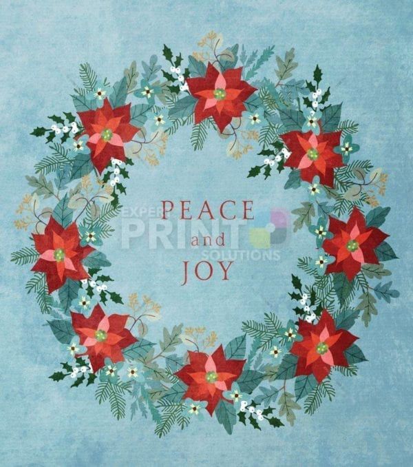 Christmas - Poinsettia Wreath - Peace and Joy Dishwasher Sticker