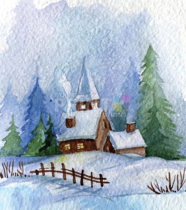 Christmas - Cozy Cottage on the Hill Dishwasher Sticker