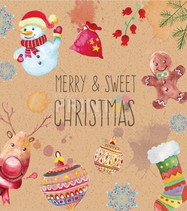 Christmas - Merry and Sweet Christmas Dishwasher Sticker