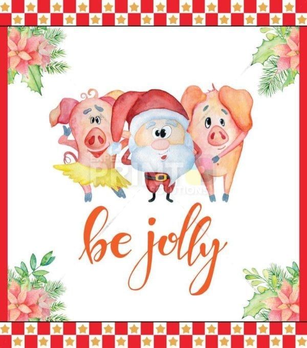 Cute Piggies' Christmas #1 - Be Jolly Dishwasher Sticker