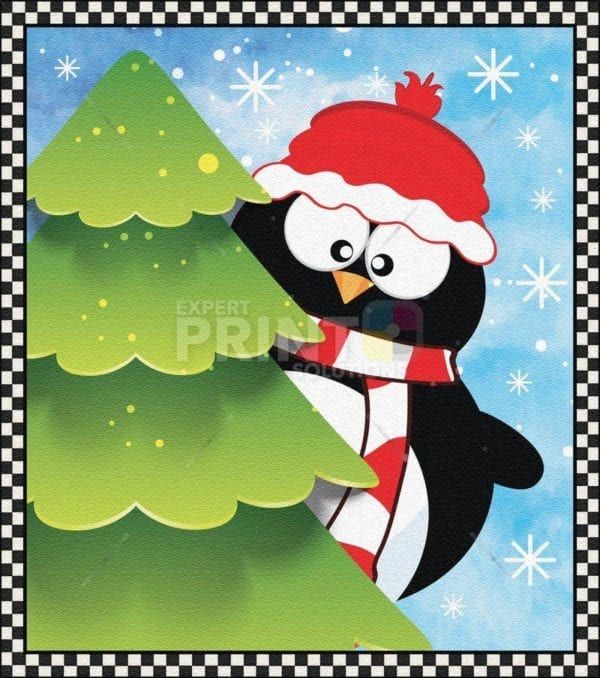 Christmas - Penguin and Christmas Tree Dishwasher Sticker
