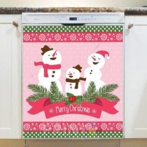 Christmas - Singing Snowman Family Dishwasher Sticker