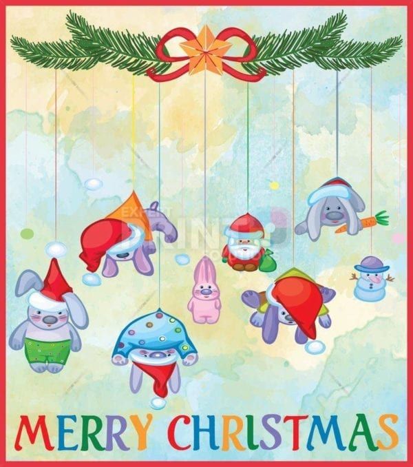 Christmas - Cute Ornaments - Merry Christmas Dishwasher Sticker