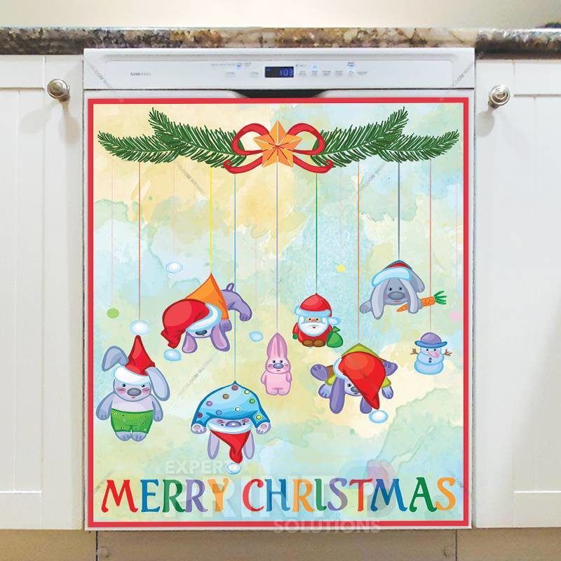 Christmas - Cute Ornaments - Merry Christmas Dishwasher Sticker