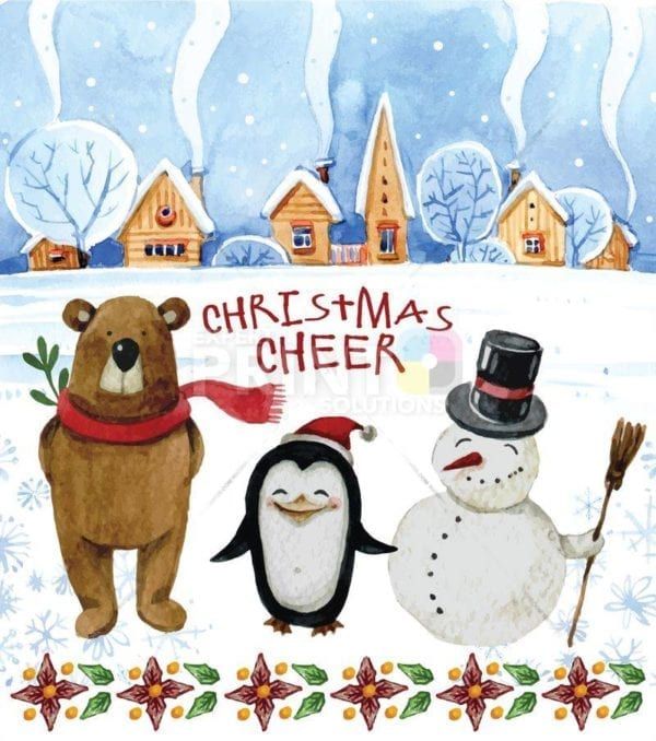 Christmas - Cute Winter Animals - Christmas Cheer Dishwasher Sticker