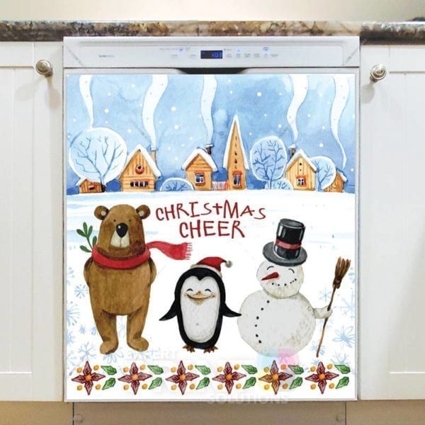 Christmas - Cute Winter Animals - Christmas Cheer Dishwasher Sticker