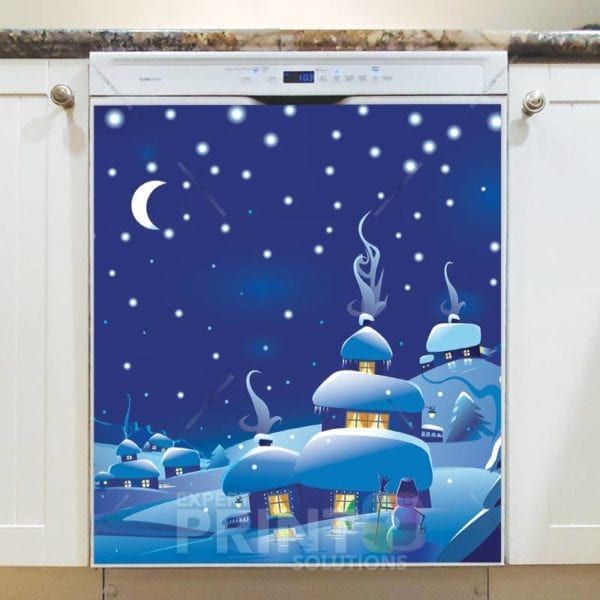 Christmas - Little Snowy Village Dishwasher Sticker