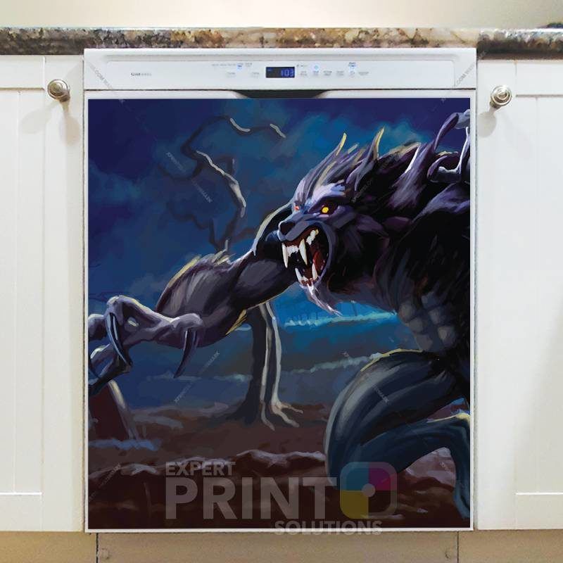 Werewolf Attack Dishwasher Sticker