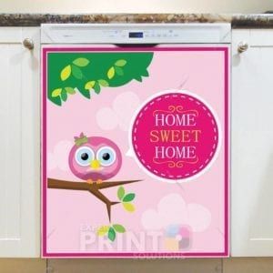 Home Sweet Home Cute Owl Dishwasher Sticker