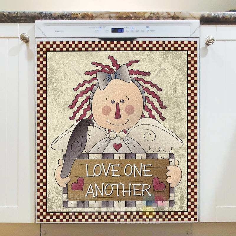 Prim Raggedy Ann - Love One Another Dishwasher Sticker