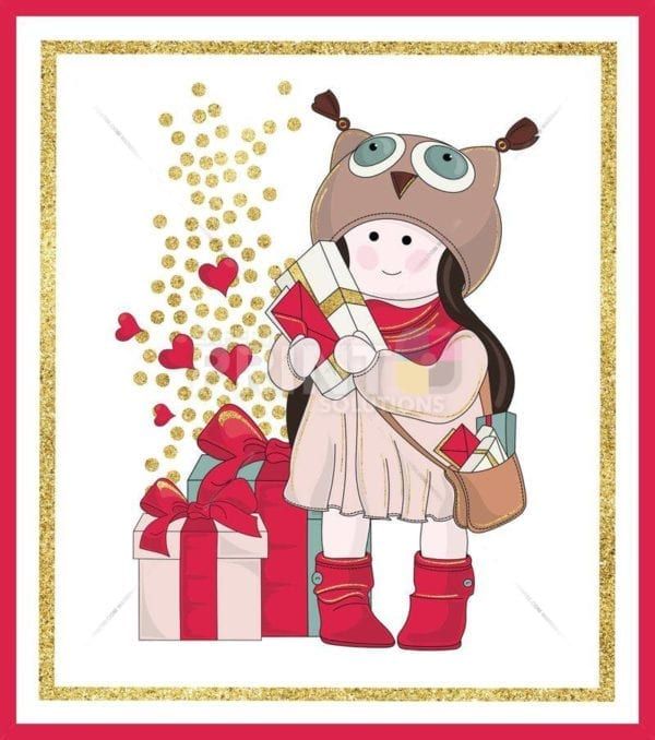 Christmas - Sweet Christmas Girls #3 Dishwasher Sticker