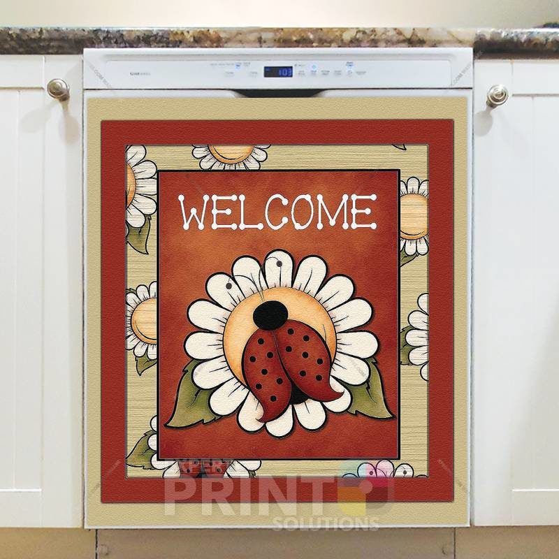 Welcome with Ladybug #2 Dishwasher Sticker