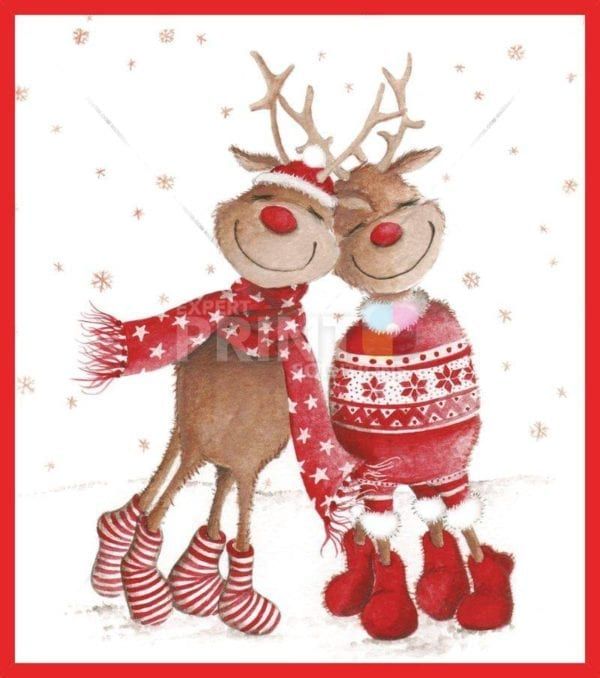 Christmas - Love Reindeer Couple Dishwasher Sticker