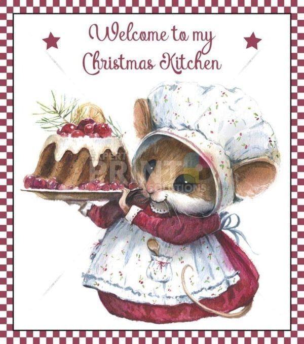 Little Christmas Mouse - Welcome to my Christmas Kitchen Dishwasher Sticker