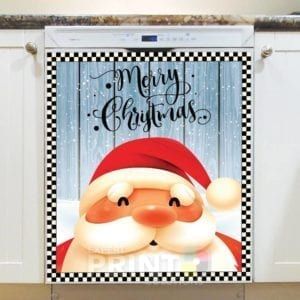 Cute Rosy Santa Face - Merry Christmas Dishwasher Sticker