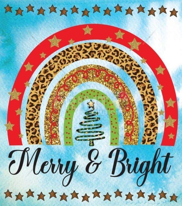 Bohemian Christmas Rainbow - Merry & Bright Dishwasher Sticker