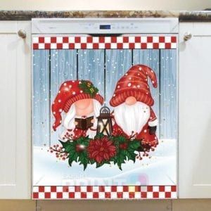 Cute Christmas Gnome Couple Dishwasher Sticker