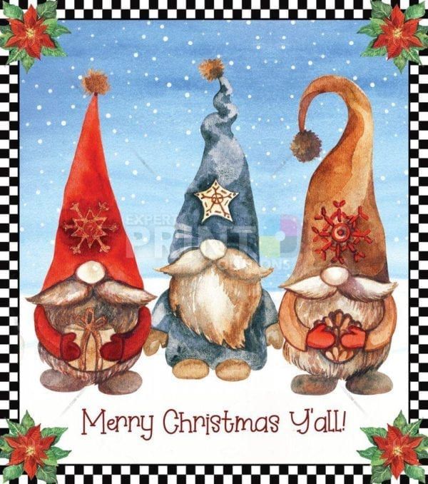 Christmas Gnomes - Merry Christmas Y'all Dishwasher Sticker